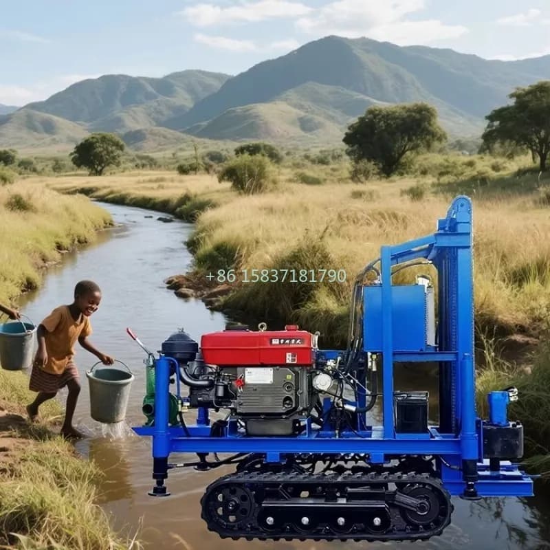 100m Water Well Drilling Rig | Crawler-Mounted Mini Borehole System | 200m Depth Capacity - Thumbnail 3