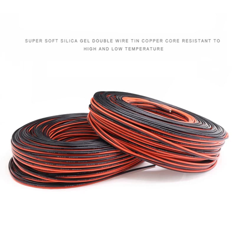 High-Temperature Silicone Wire | 2-Pin Black/Red Cable | 28-8 AWG Flexible Copper Core - Thumbnail 7