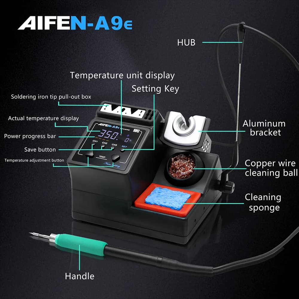 Soldering Station with Temperature Control | 210°C-245°C Range | Precision Iron & Handle - Thumbnail 3