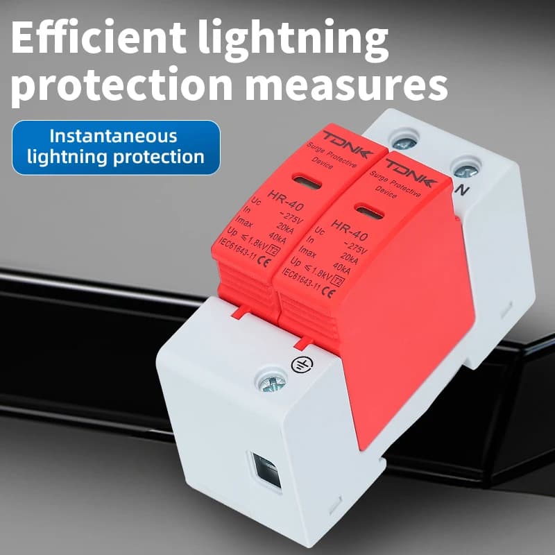 Surge Protector | 385V AC/DC | 20-60KA Lightning Protection | 2P, 3P, 4P for Solar & Home - Thumbnail 3
