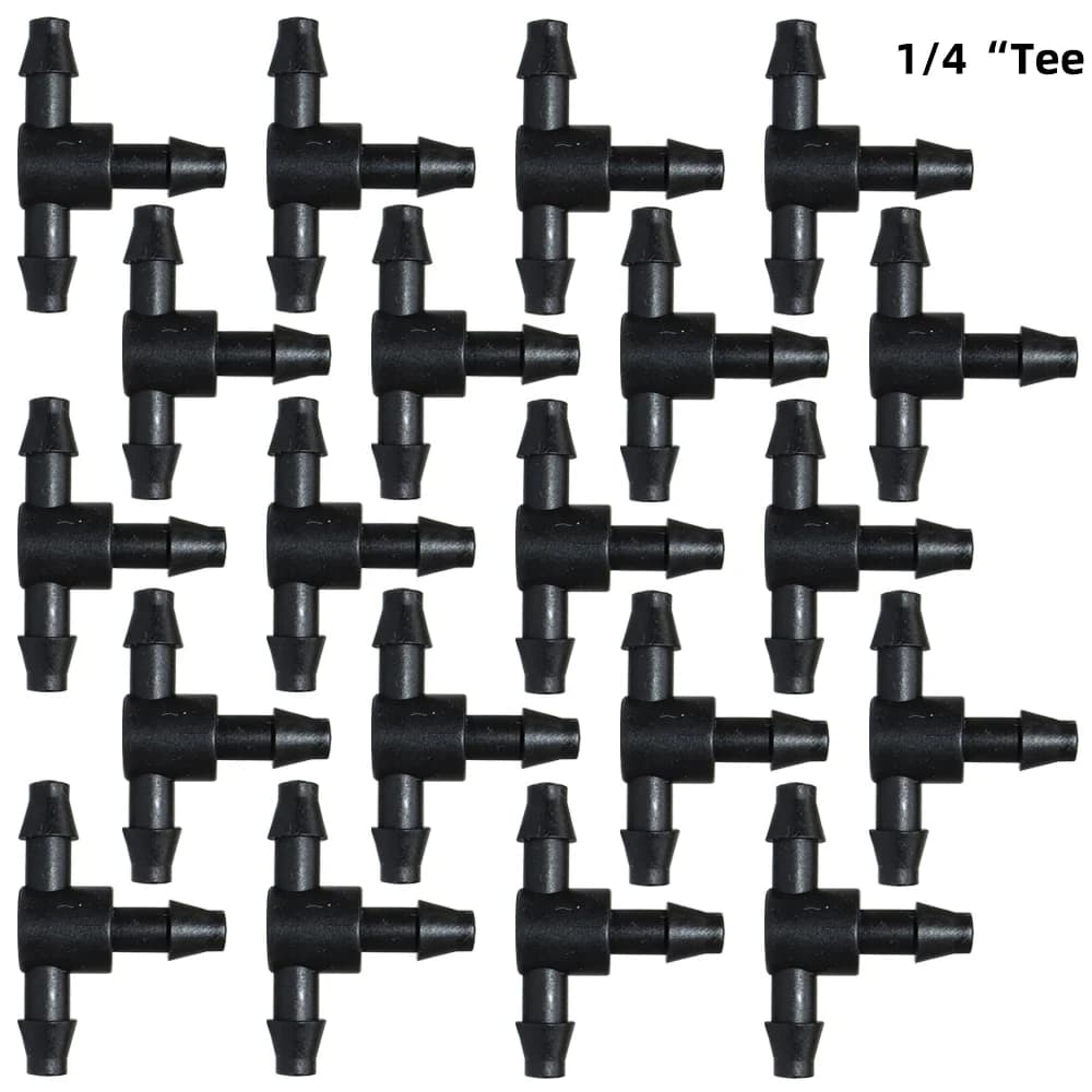 Drip Irrigation Fittings Kit | 1/4 Barbed Connectors, Tees & Plugs | Garden Watering System - Thumbnail 4