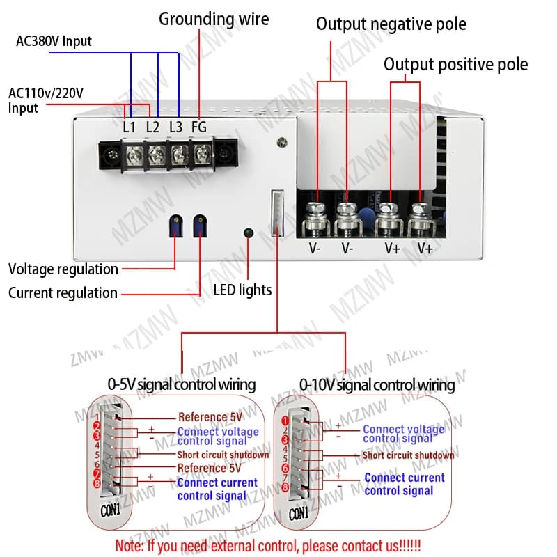 Adjustable Switching Power Supply | 4000W 220V/380V AC-DC | CC/CV for Battery Charging - Thumbnail 4