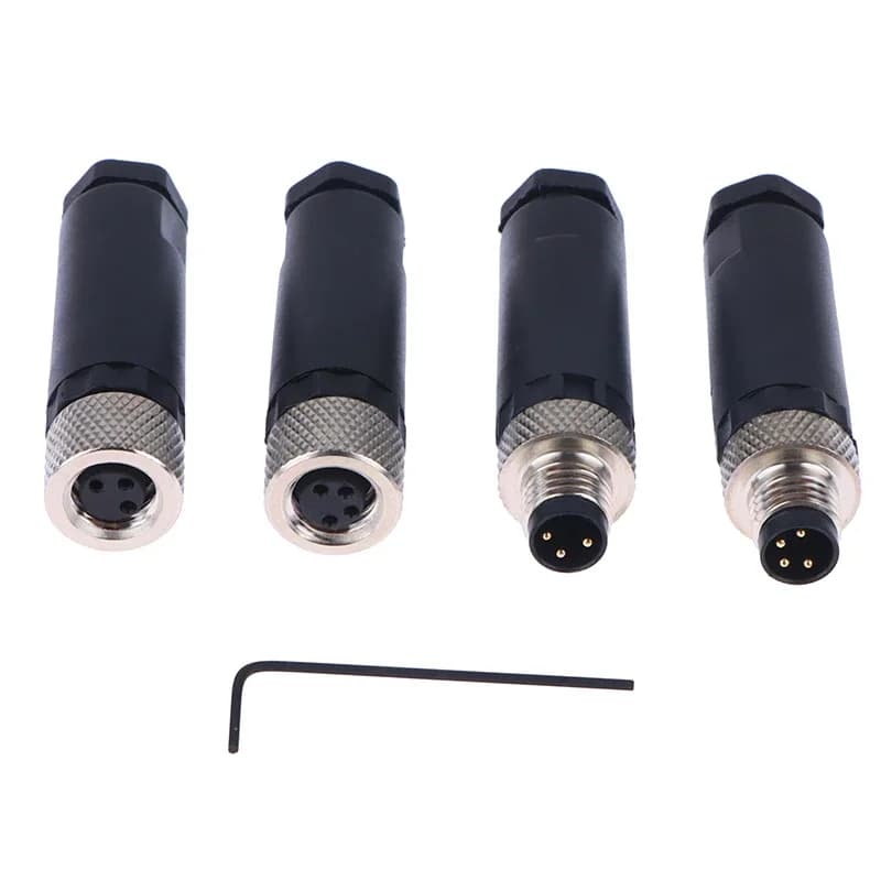 Waterproof Sensor Connector | 3-Pin & 4-Pin Flange Mount | Screw-Lock Industrial Coupling - Thumbnail 4