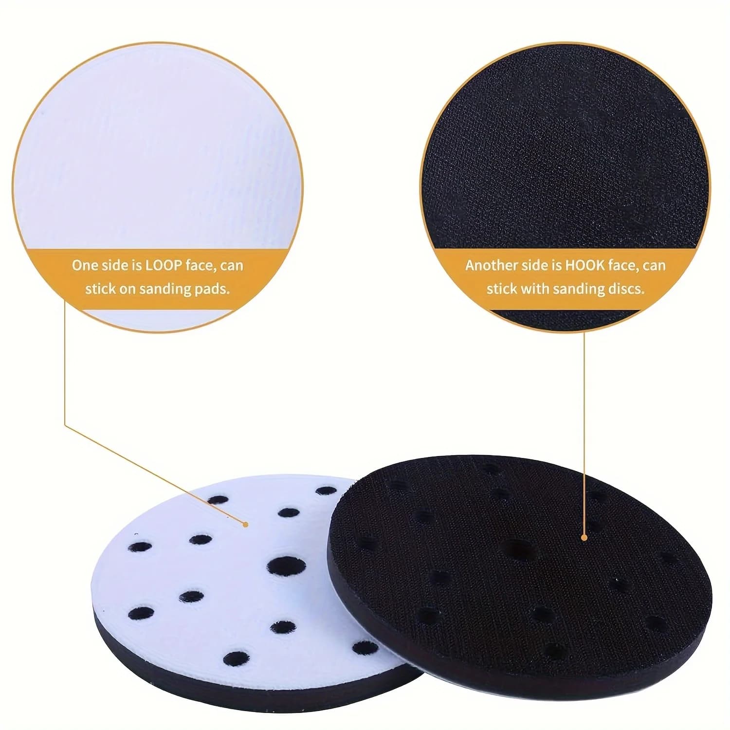 6-Inch Hook & Loop Sanding Disc | 15-Hole Soft Interface Pad for Polishers - Thumbnail 4