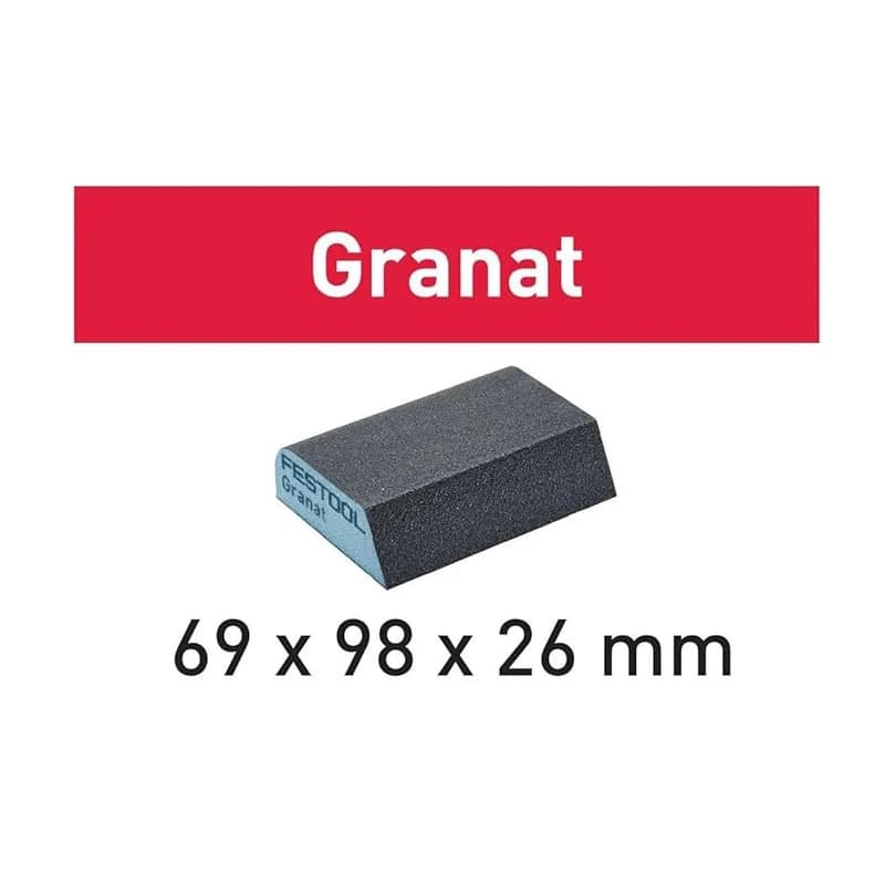 Sanding Block Set | 6-Piece 120 Grit Granat Abrasive | 69x98x26mm High Quality Sponge - Thumbnail 2