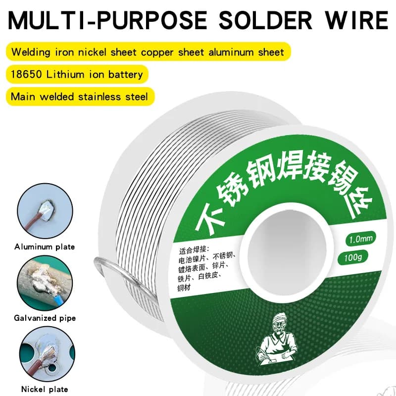 Universal Soldering Wire Tin Wire Tin Melt Rosin Core Solder Soldering Wire Low Temp Silver Welding Rod Wire Iron Metal Weld Bar - Thumbnail 4