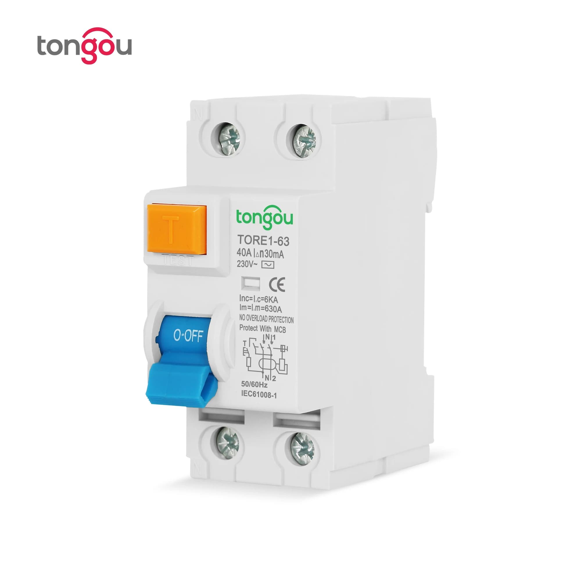 2-Pole RCD Circuit Breaker | 10mA-300mA Earth Leakage Protection | AC Type Safety Switch - Thumbnail 3