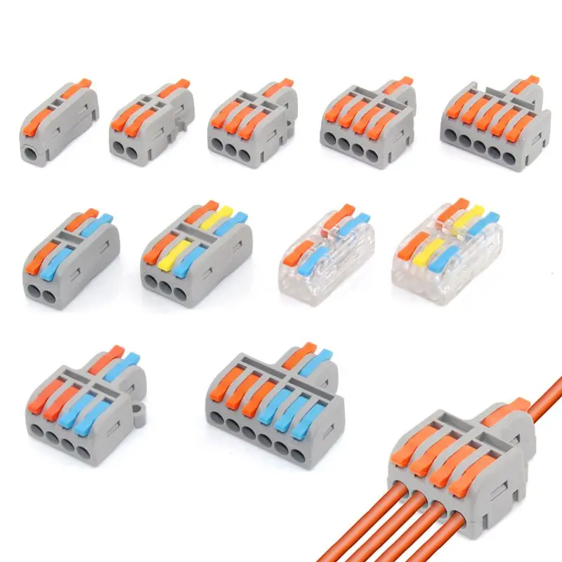 Push-In Terminal Blocks | Fast-Wiring Electrical Connectors | 10-Pack for Home & DIY - Thumbnail 2