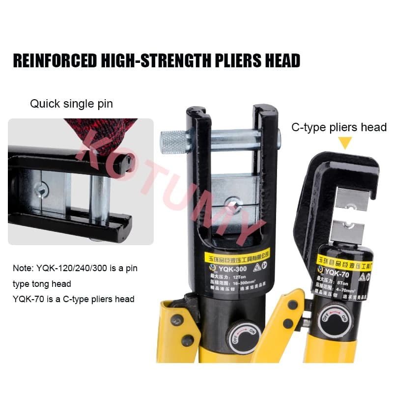 Hydraulic Cable Crimper | 8-Ton Capacity | 6-120mm² Terminal Range | Heavy-Duty Tool - Thumbnail 4