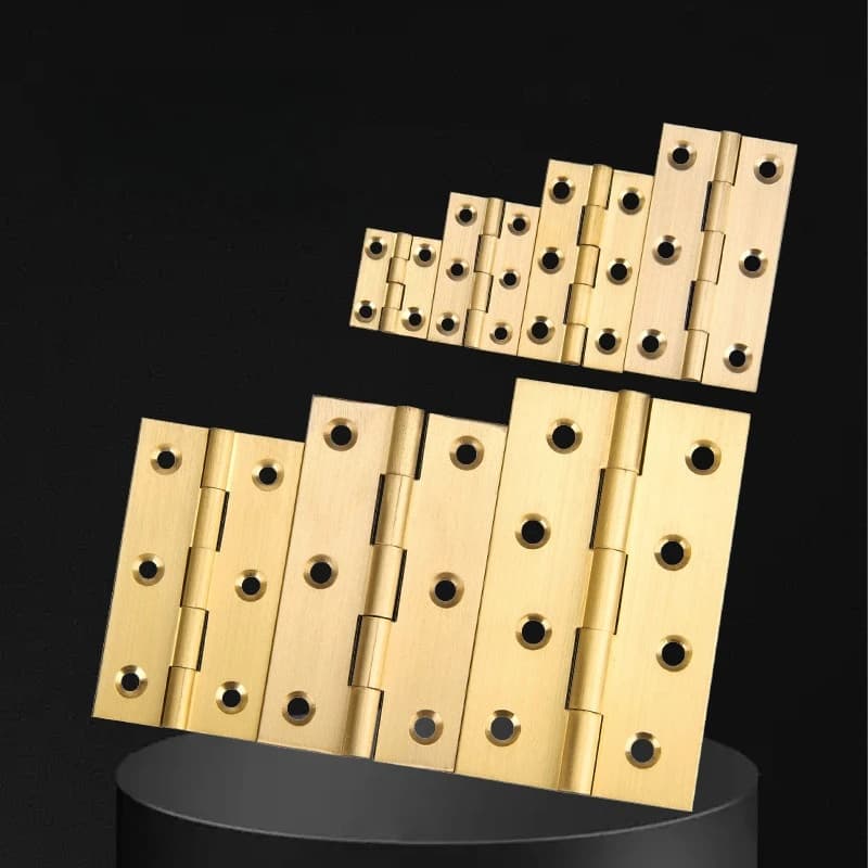 Brushed Brass Hinges | 10PCS Sealed Copper Hardware | For Jewelry Box & Cabinet Doors - Thumbnail 2