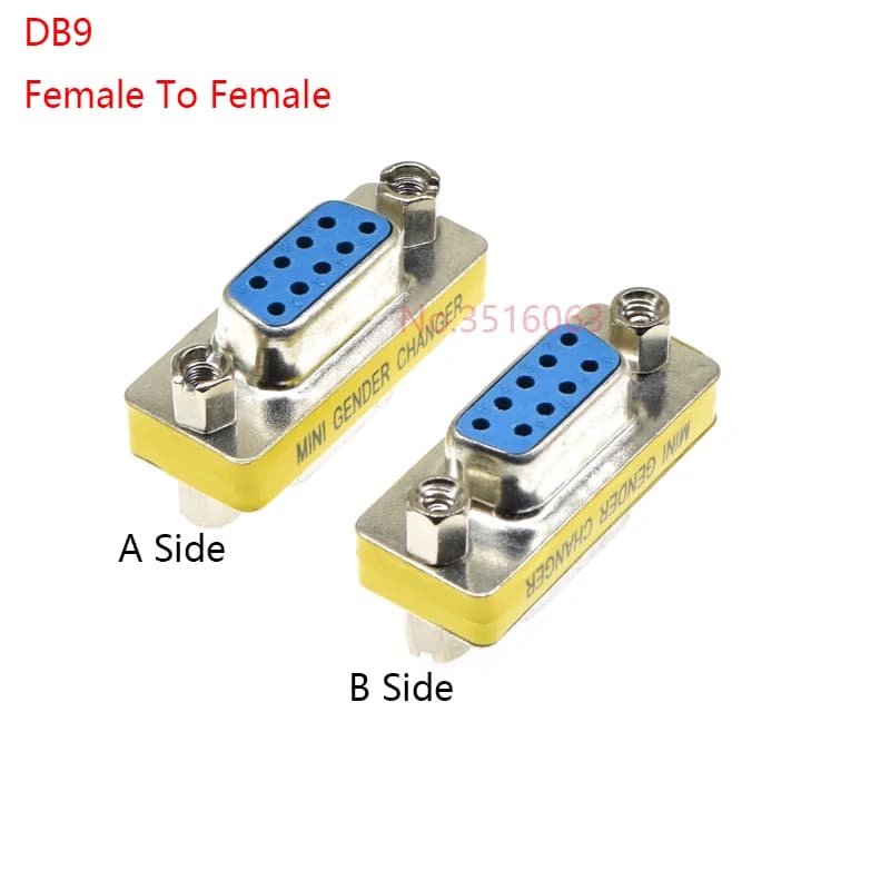 DB9/RS232 Null Modem Adapter | VGA Gender Changer | Serial Port Connector - Thumbnail 2