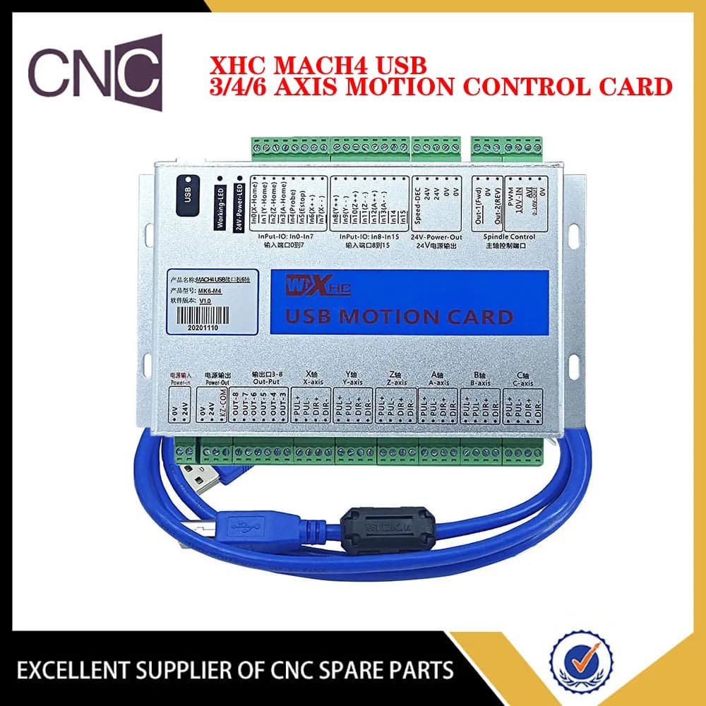 CNC Motion Control Card | 4/6-Axis USB Controller for Mach4 Engraving & Milling Machines - Thumbnail 5