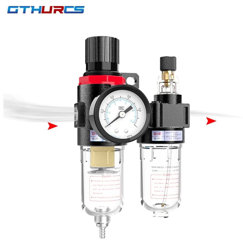 AFC-2000 Professional Air Compressor Filter Regulator | 1/4 NPT | Water & Oil Separator Kit - Thumbnail 2