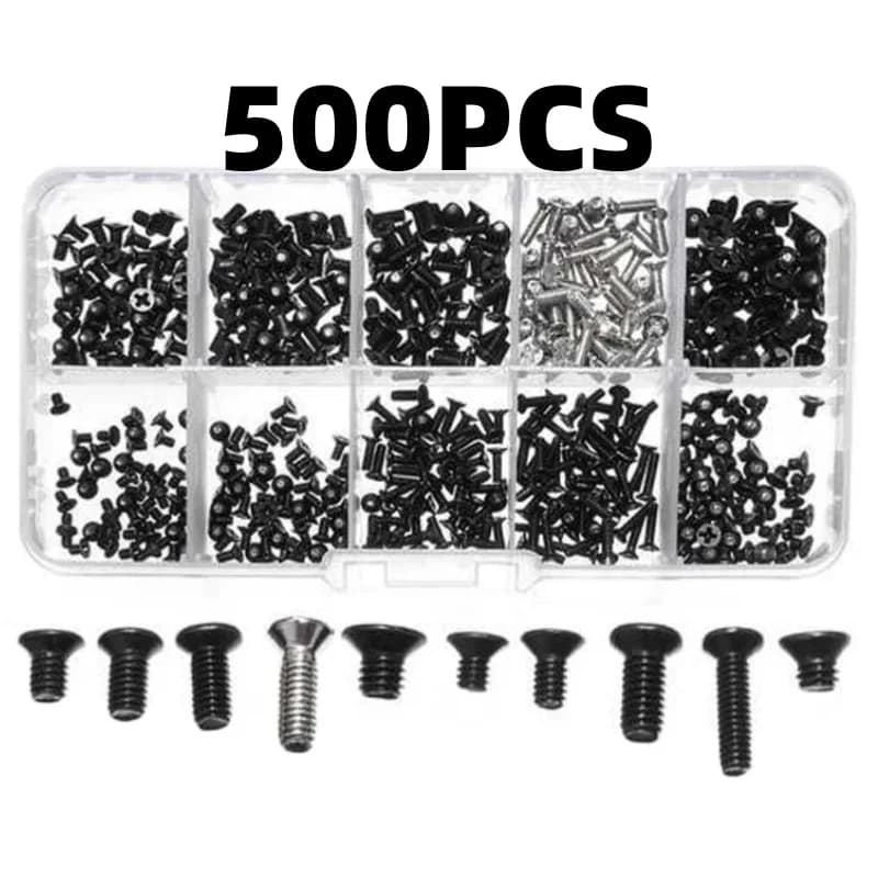 Laptop Screw Assortment Kit | 500pcs M2/M2.5/M3 | Compatible with Dell HP IBM Notebook Repair - Thumbnail 3