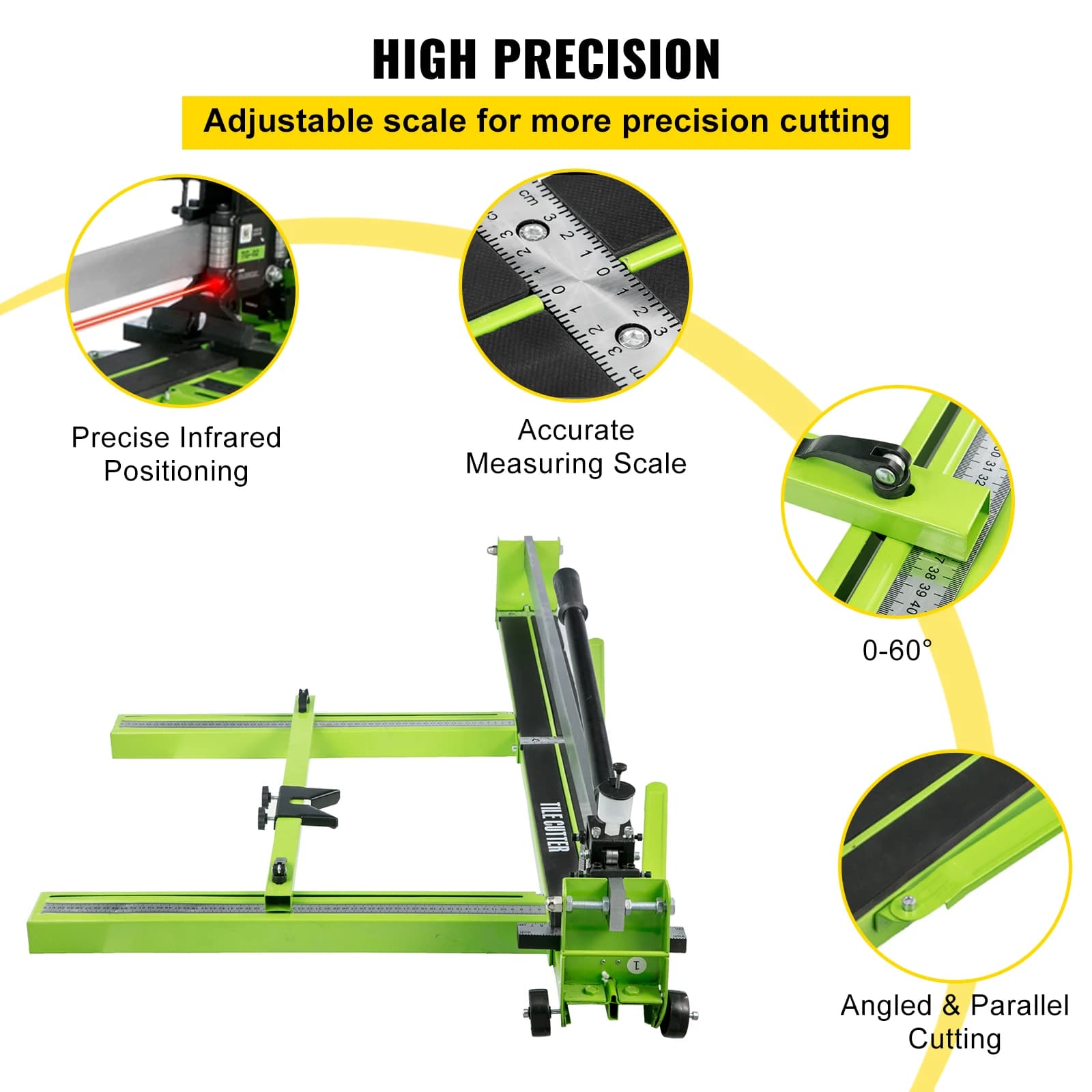 Manual Tile Cutter with Laser Guide | Precision Floor & Porcelain Cutting Tool - Thumbnail 4