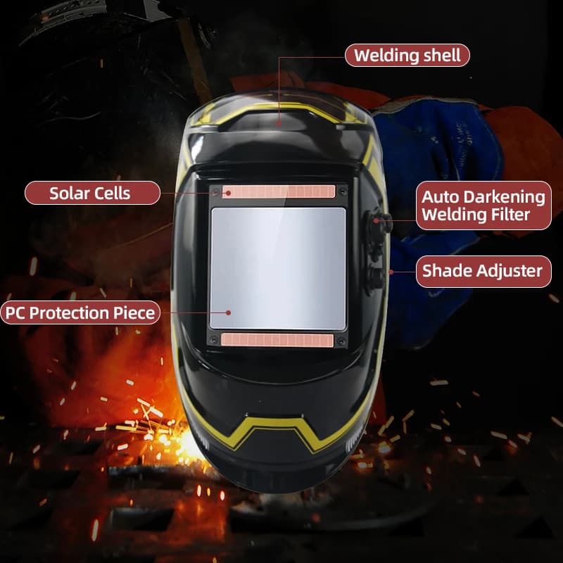 Auto-Darkening Welding Helmet | True Color View | Solar-Powered for TIG & MIG - Thumbnail 2