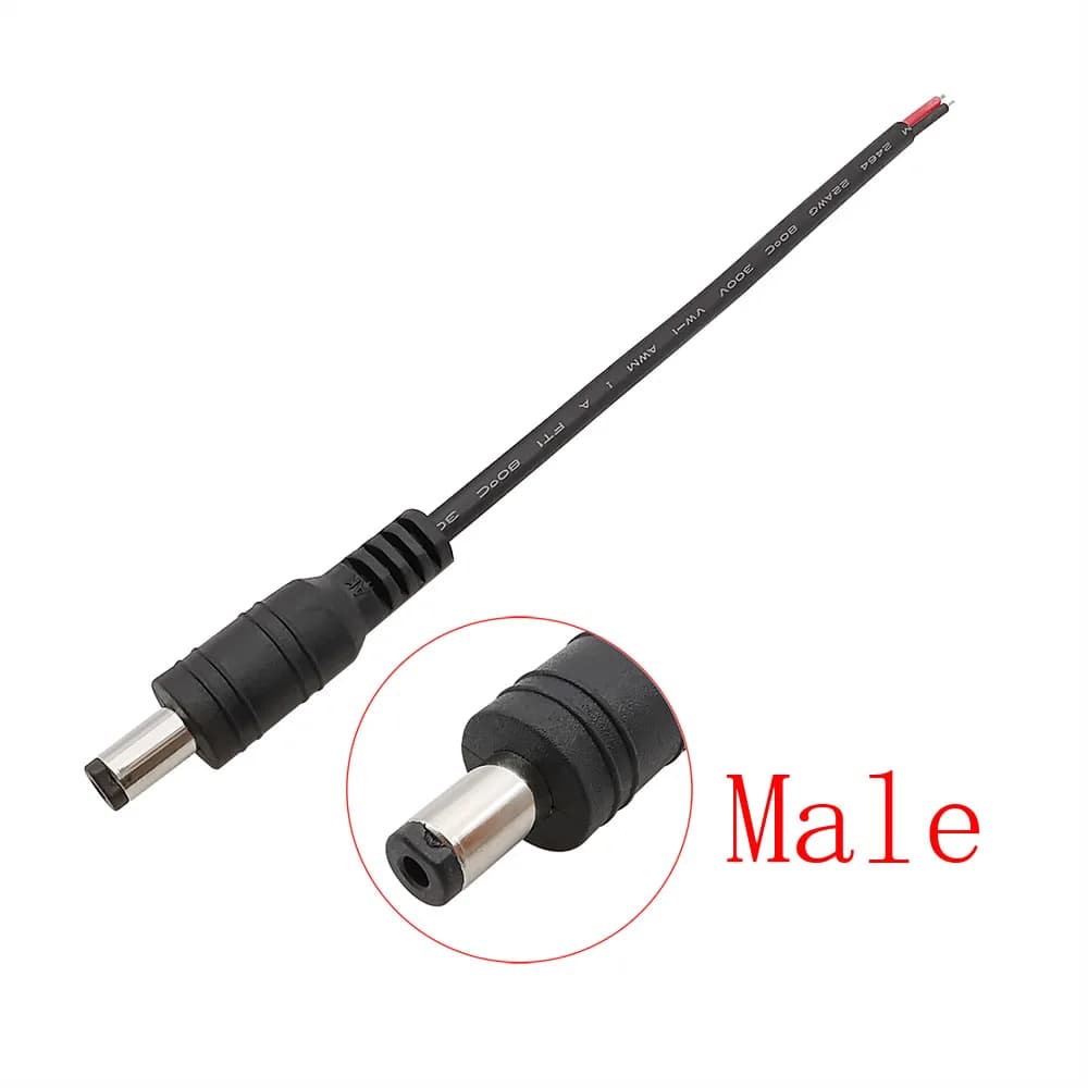 DC Power Connector | 5.5x2.1mm Male to Female Pigtail Cable for CCTV & LED Strips - Thumbnail 4
