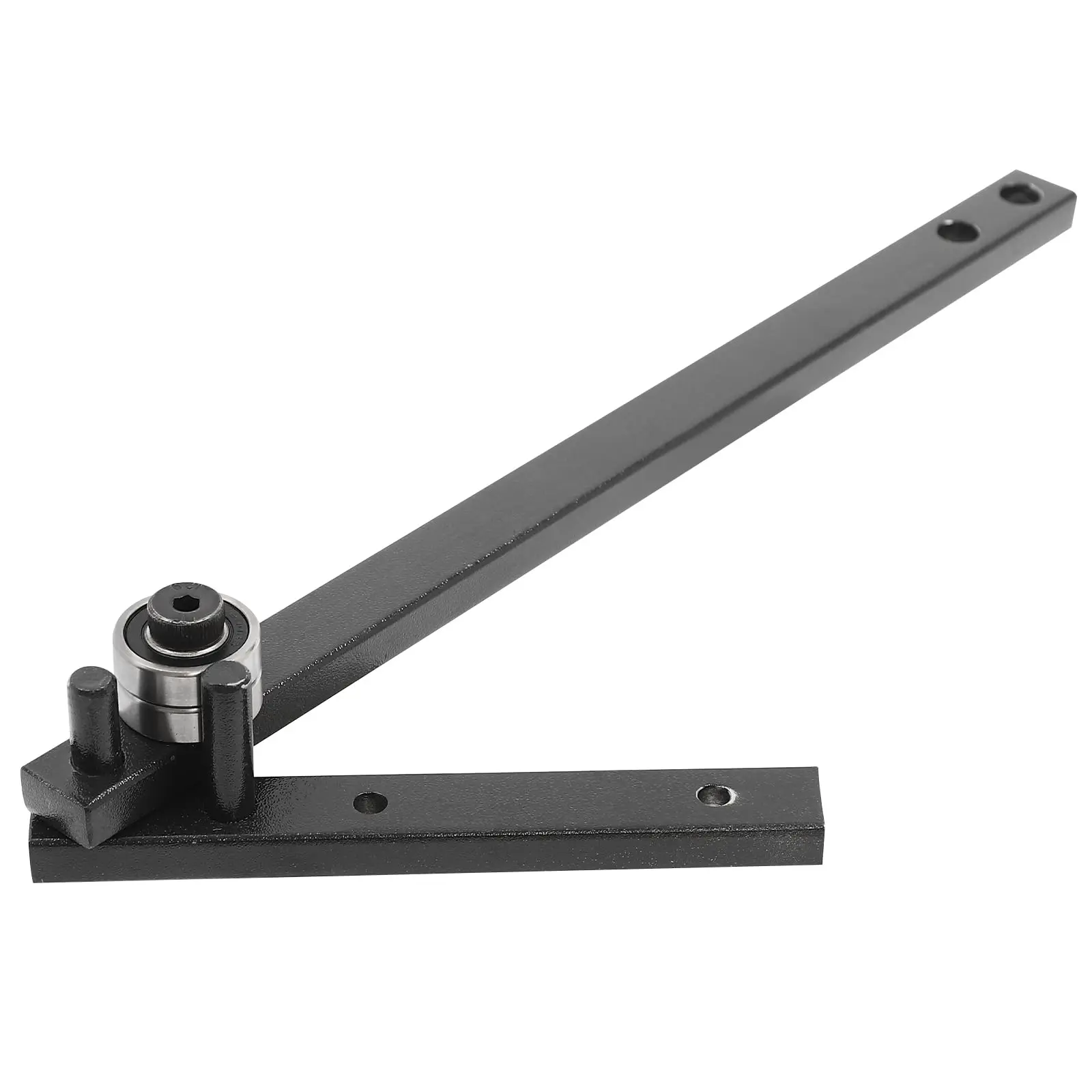 Manual Rod Bender desktop tool for bending rebar, tubing, and metal rods for railings, gates, and sanitation grids on a workbench.