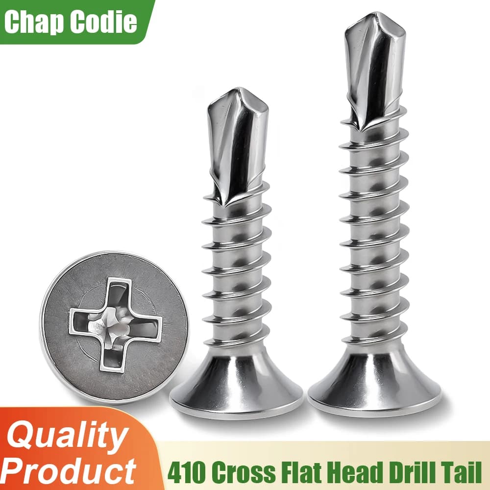 410 Stainless Steel Self Tapping Screws | Phillips Flat Head | Woodworking & Drywall Fasteners - Thumbnail 2