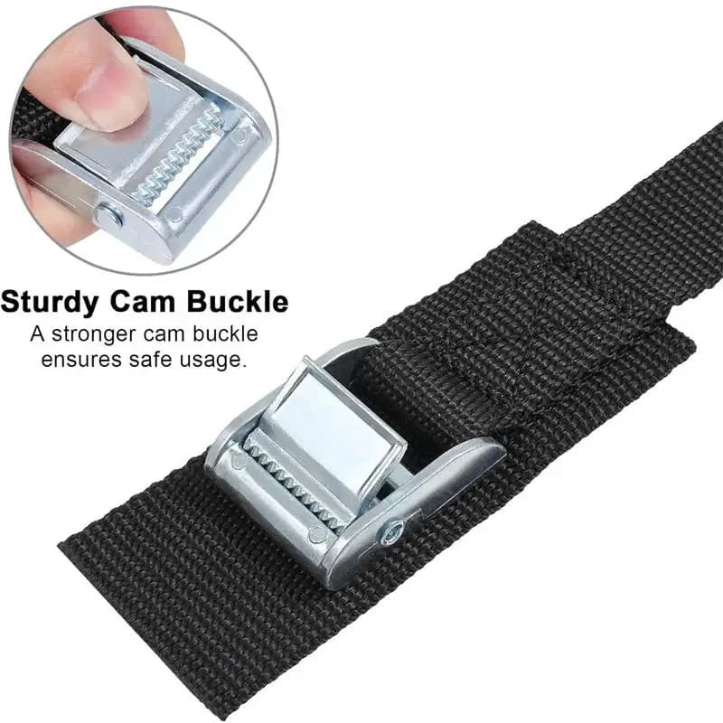 Heavy-Duty Ratchet Tie-Down Straps | Zinc Alloy Buckle | Cargo & Luggage Securement - Thumbnail 5