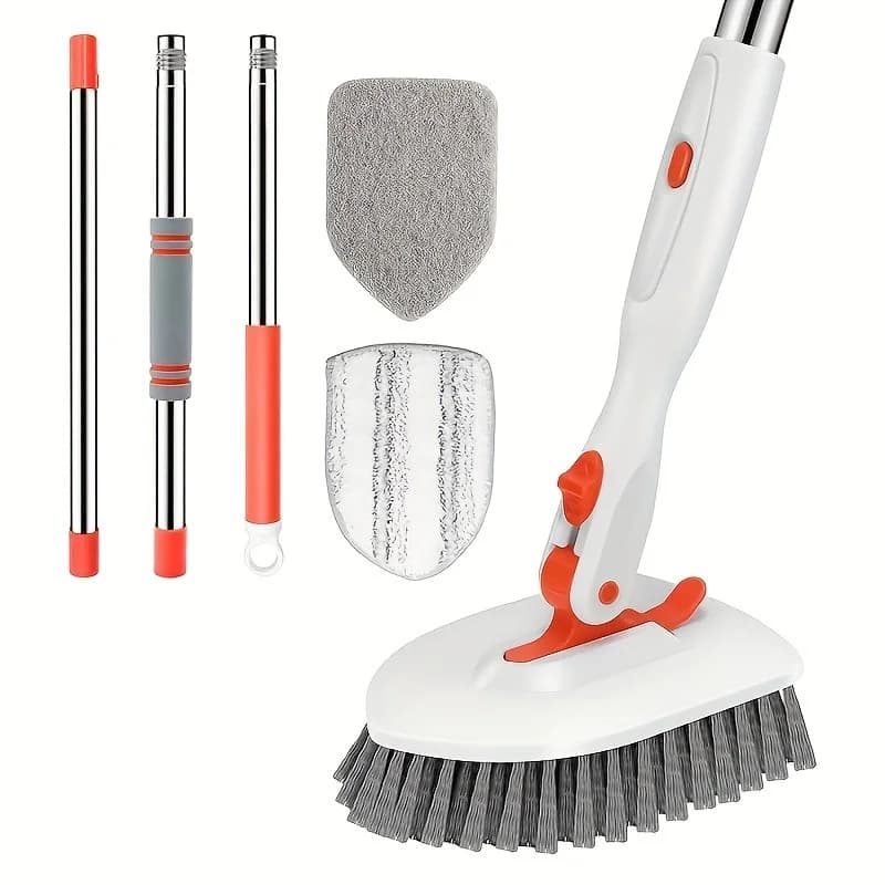 Premium 3 in 1 tile and bathtub floor brush with 52 durable bristles for deep cleaning grout and surfaces.