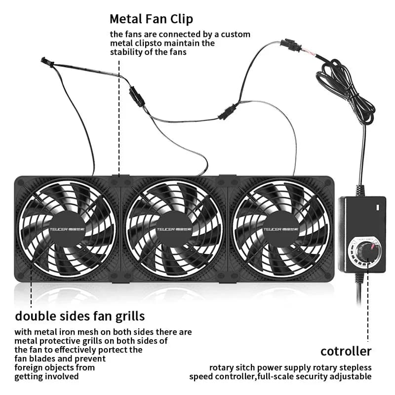 High-Performance 120mm Server Cooling Fan | 3000 RPM High Airflow | 220V Cabinet Ventilation System - Thumbnail 3