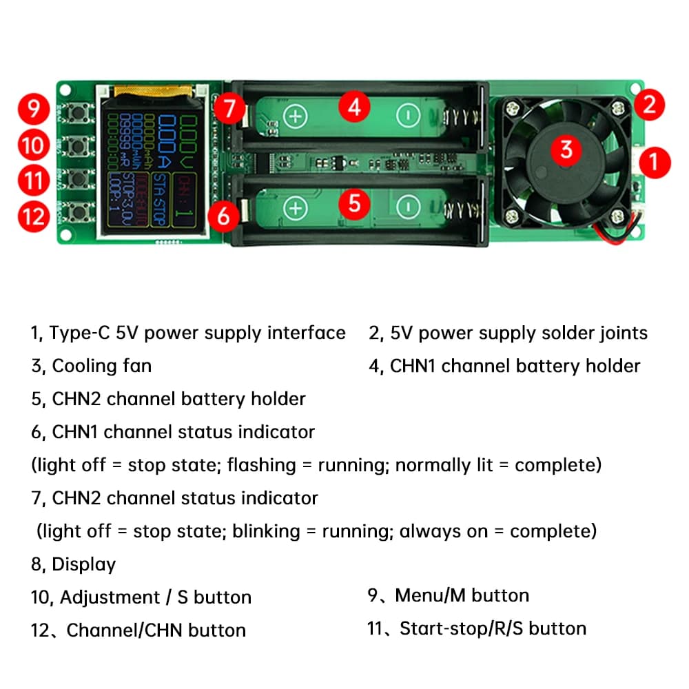 18650 Battery Analyzer | 2/4/8 Channel Capacity & Resistance Tester | Automated Charge/Discharge Module - Thumbnail 7