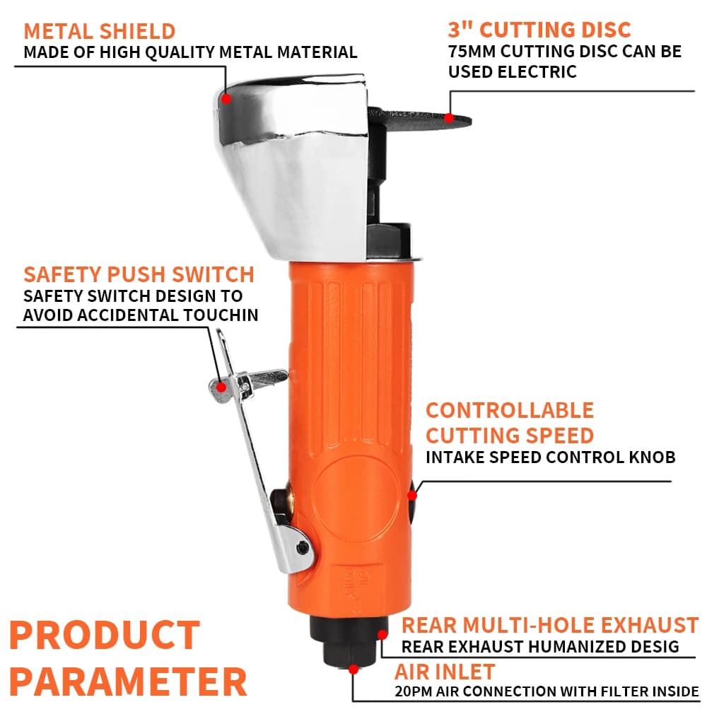 3-Inch Air Angle Grinder | High-Speed Metal Cutting & Grinding Tool | Industrial Pneumatic Power - Thumbnail 5