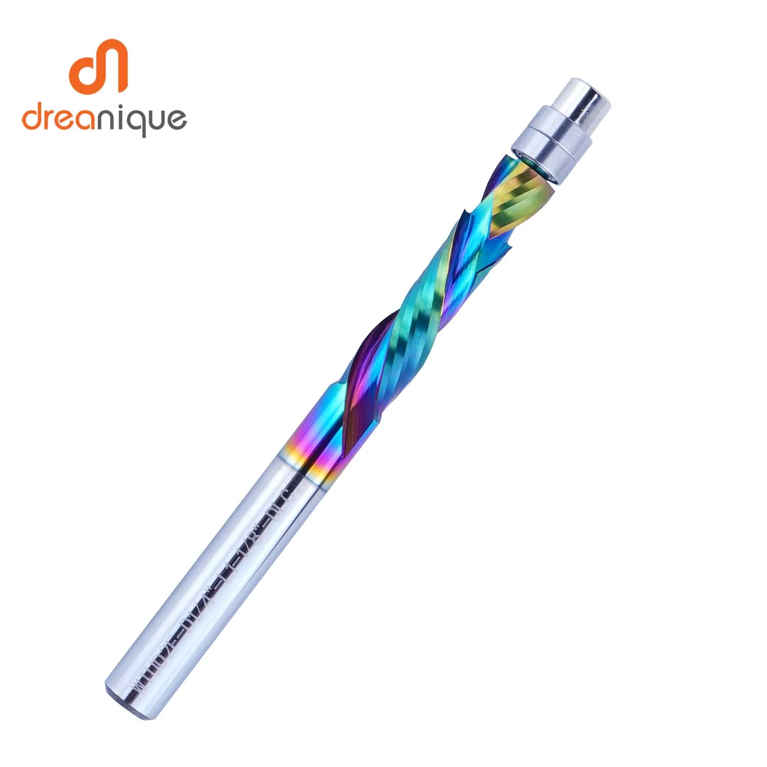 Coated Flush Trim Router Bit | 2-Flute Spiral Bearing Guide | 8mm Solid Carbide Trimmer - Thumbnail 3