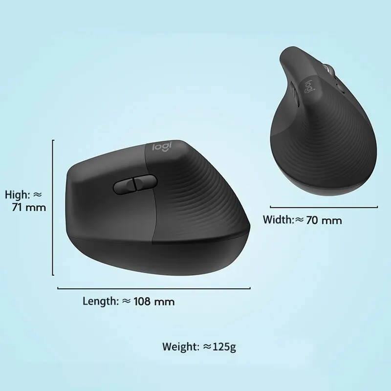Vertical Wireless Mouse | Silent Click | Bluetooth & USB Connectivity for Wrist Comfort - Thumbnail 4