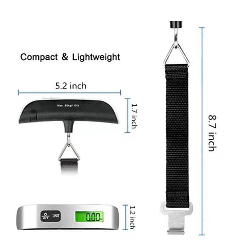 Digital Hanging Scale | 110lb/50kg Capacity | Travel & Industrial Use - Thumbnail 2