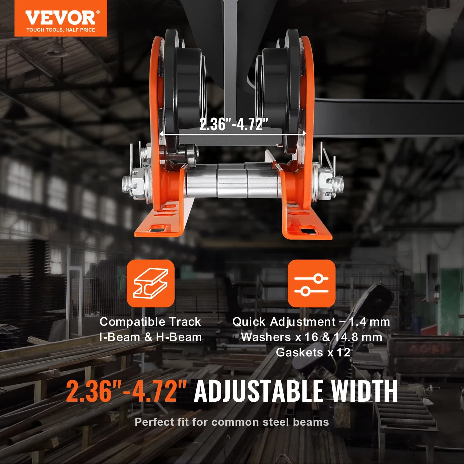 Electric Hoist Trolley | 0.5-1 Ton Capacity | Dual-Wheel Push Beam System - Thumbnail 2