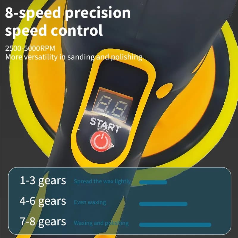 DeWalt 20V MAX Cordless Polisher | 8-Speed Digital Control | Professional-Grade Car Detailing Tool - Thumbnail 3