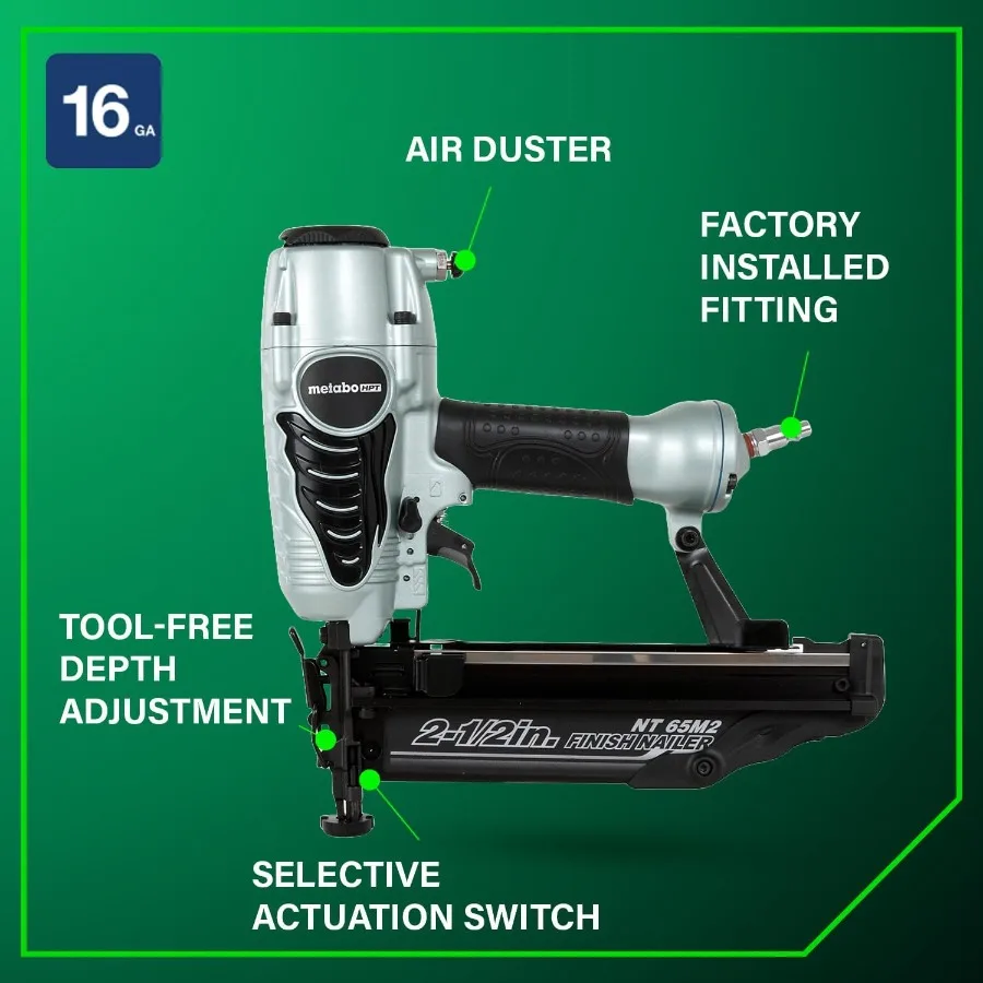 Finish Nailer | Pro-Preferred with Air Duster | Molding & Chair Rail Installation - Thumbnail 2