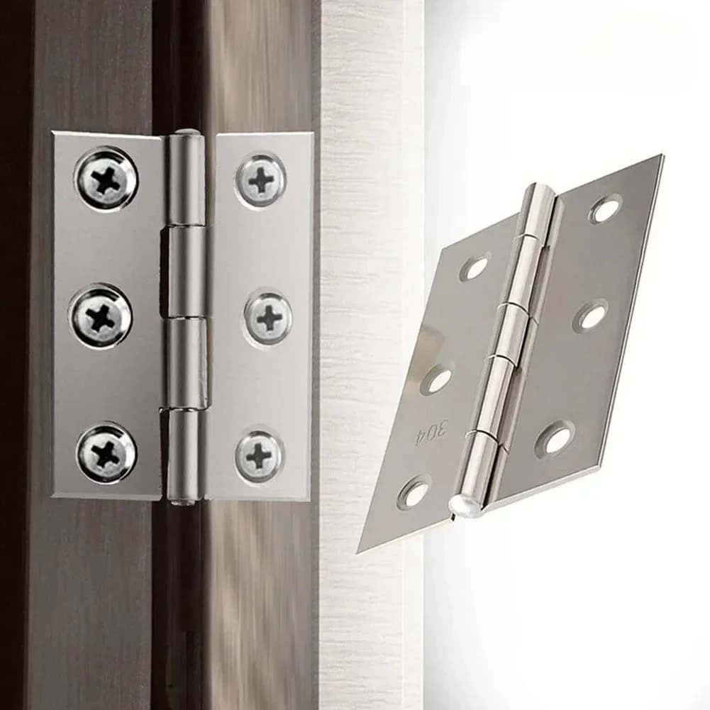 Steel Door Hinges | 5-Piece Flat Design | For Cabinet, Window & Wooden Box - Thumbnail 2