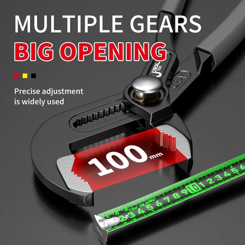 Adjustable Pipe Wrench | Quick-Release Water Pump Pliers | Heavy-Duty Plumbing Hand Tool - Thumbnail 2