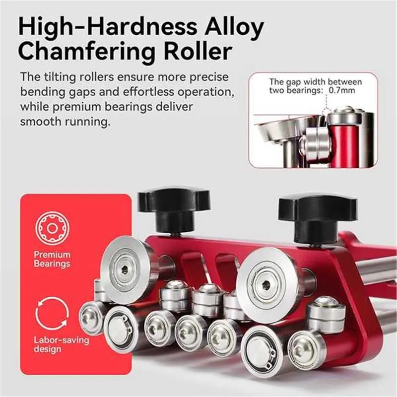 Sheet Metal Bender | 0-100° Adjustable Roller | Heavy-Duty Roofing & Fabrication Tool - Thumbnail 3