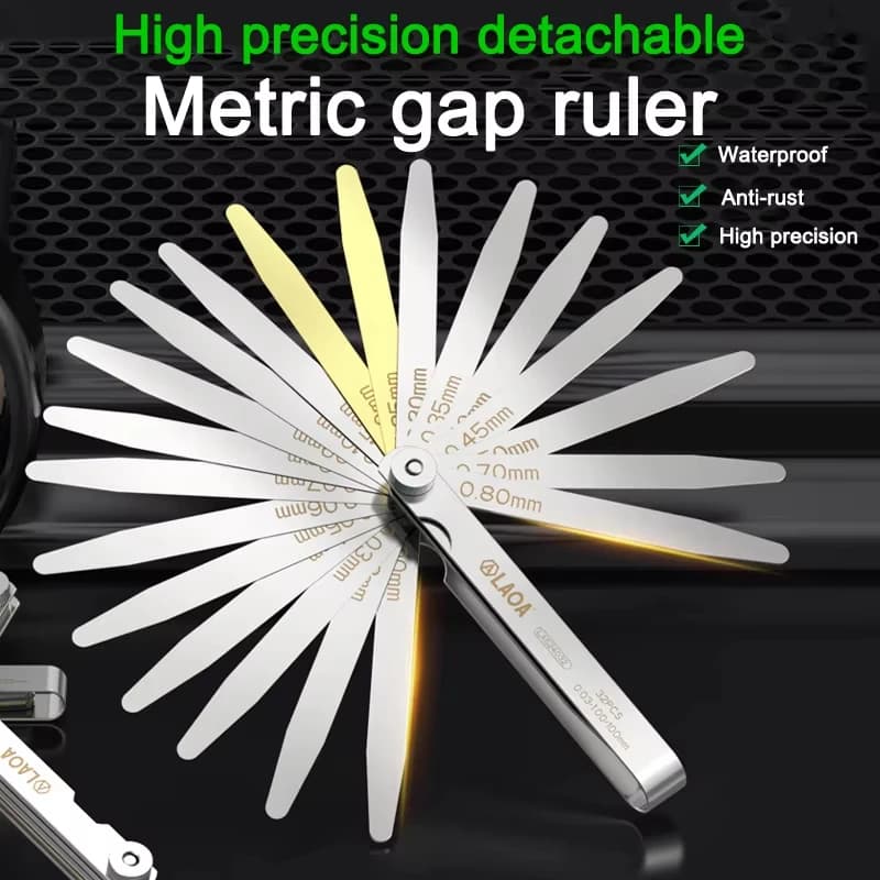 Feeler Gauge Set | Metric 0.02-1.0mm Thickness | Spark Plug Gap Tool - Thumbnail 6