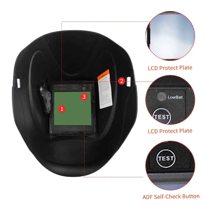 Auto-Darkening Welding Helmet | True Color View | Solar-Powered for TIG & MIG - Thumbnail 5