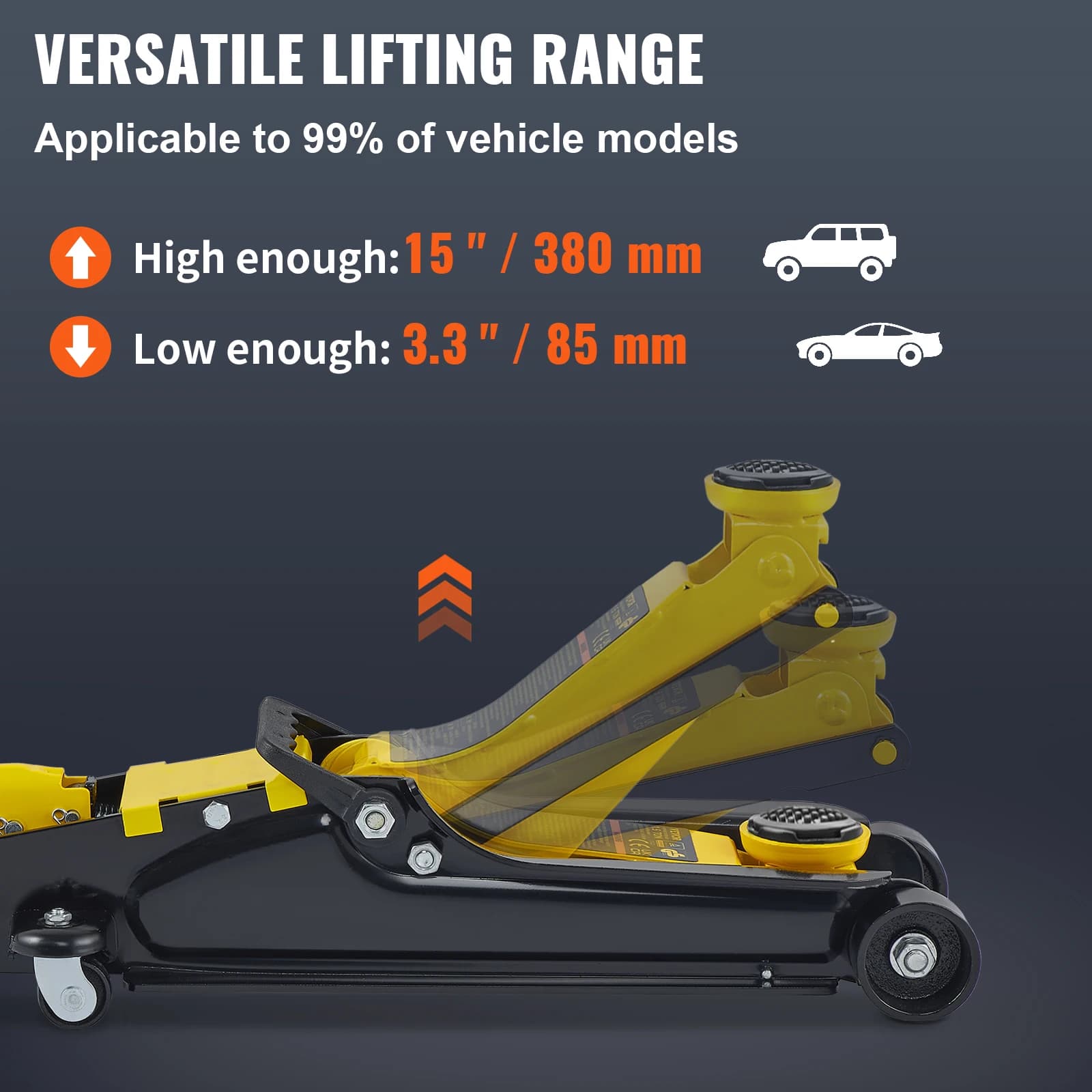 SucceBuy 2.5T Floor Hydraulic Jack Pneumatic Low Profile Floor Jack Heavy-Duty Steel Racing Floor Jack with Piston Lift Pump - Thumbnail 4