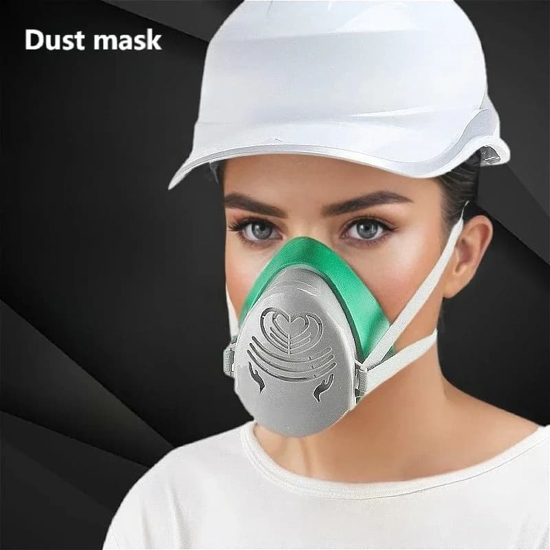 Half-Face Respirator Mask | Self-Priming Filter for Painting, Grinding & Dust Protection - Thumbnail 4