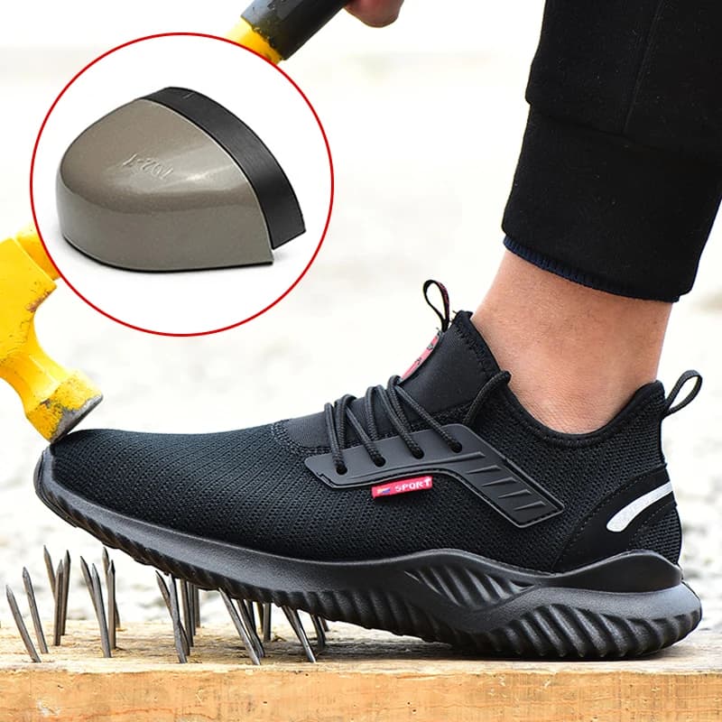 Toe Safety Shoes for Men | Anti-Smash & Puncture-Proof | Lightweight Tactical Work Boots - Thumbnail 5