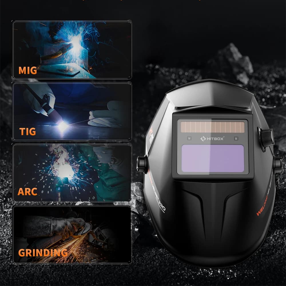 Auto-Darkening Welding Helmet | True Color Vision | DIN 9-13 | Large 93x43mm View - Thumbnail 6