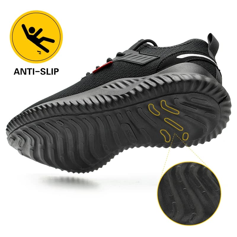 Toe Safety Shoes for Men | Anti-Smash & Puncture-Proof | Lightweight Tactical Work Boots - Thumbnail 4