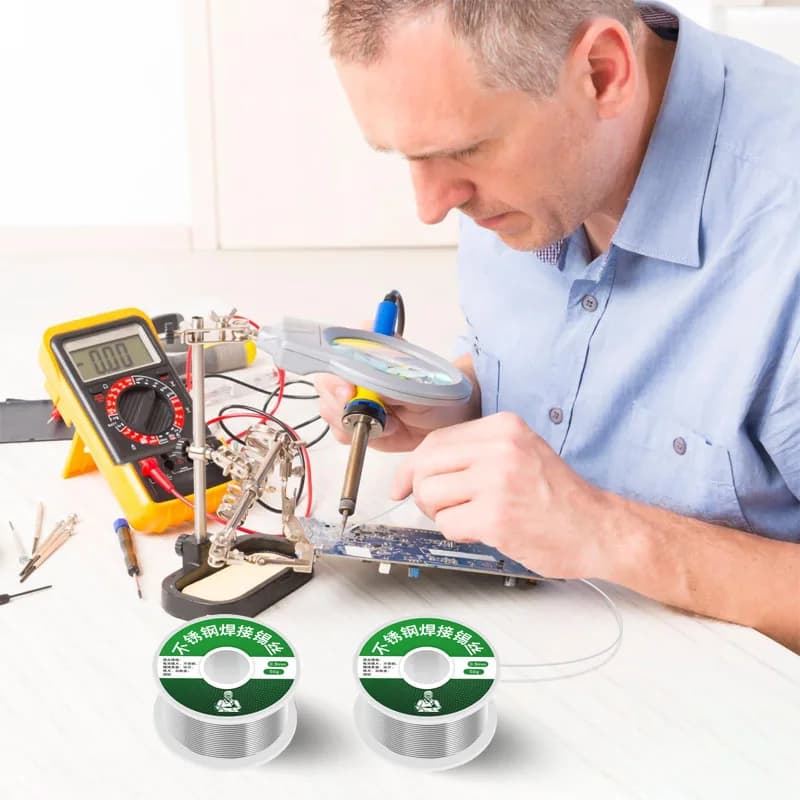 Universal Soldering Wire Tin Wire Tin Melt Rosin Core Solder Soldering Wire Low Temp Silver Welding Rod Wire Iron Metal Weld Bar - Thumbnail 6