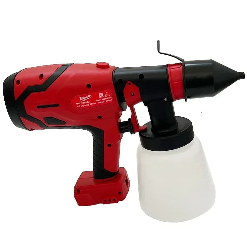 Cordless Electric Spray Gun | 800ML Milwaukee Paint Sprayer | Furniture & Auto Coating - Thumbnail 3