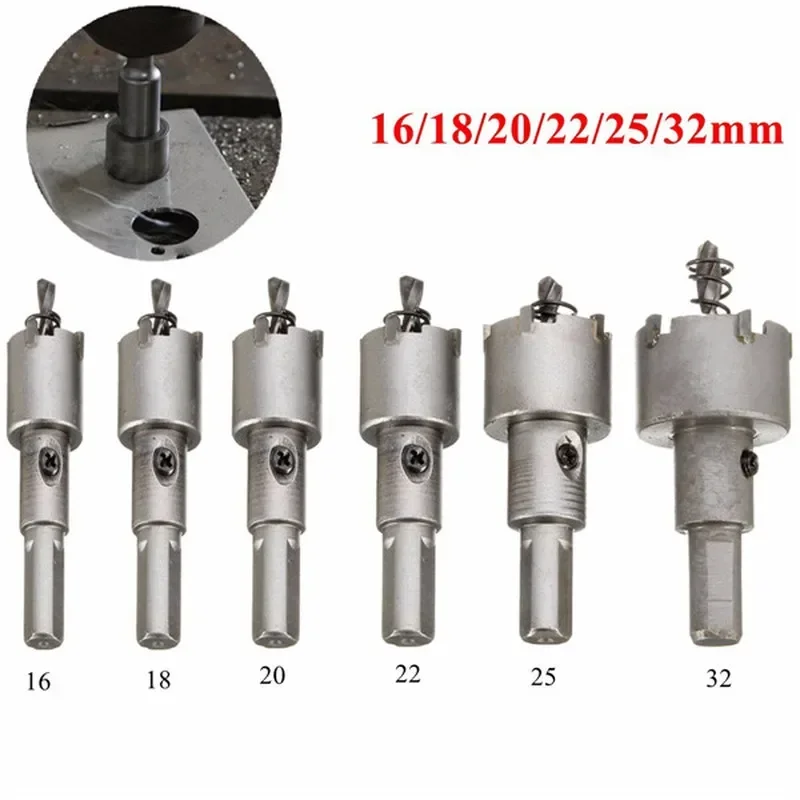 Hole Saw Kit | 6-Piece Steel Carbide-Tipped Set | 16-32mm Drill Bits for Metal & Wood - Thumbnail 2
