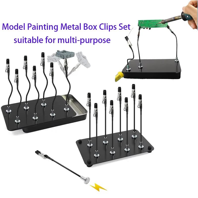Soldering Third Hand | Magnetic Base PCB Holder | Flexible Arms for Electronics - Thumbnail 4