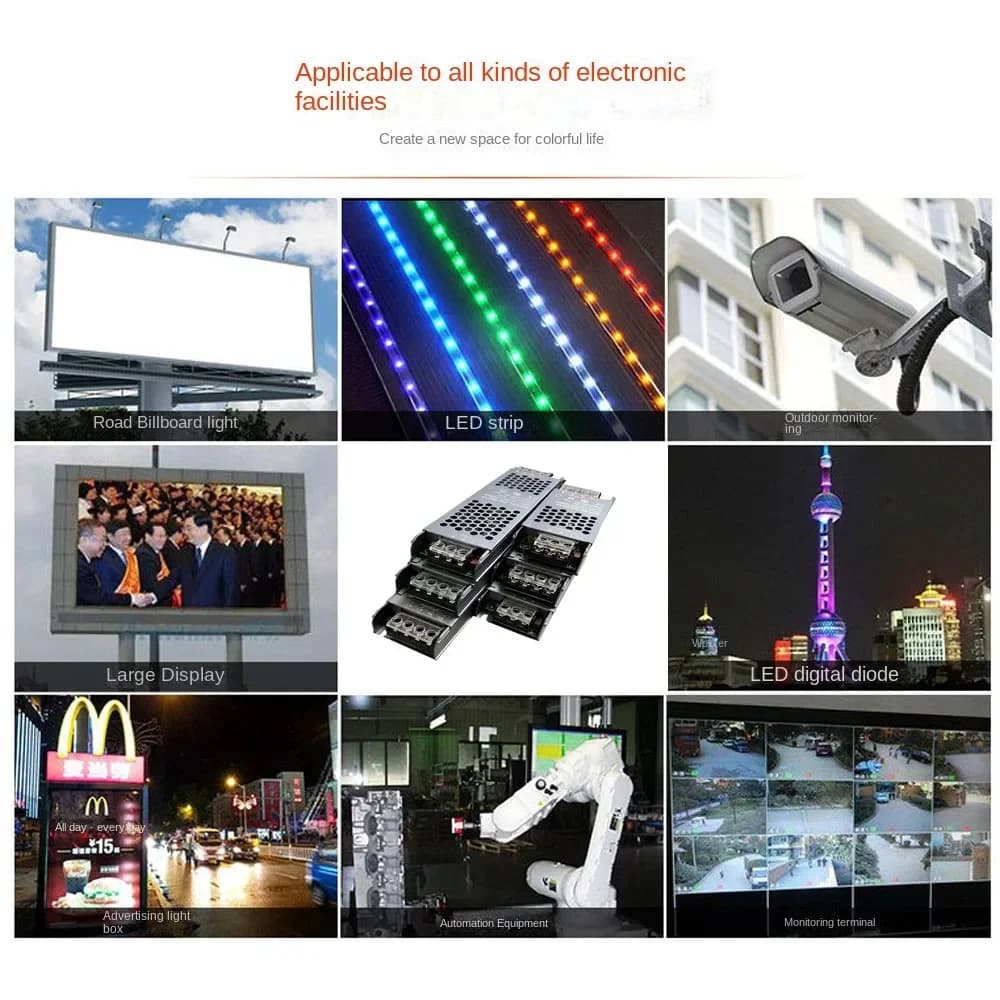 LED Power Supply | 60W-400W AC/DC Driver | Silent 12V/24V Transformer for Professional Lighting - Thumbnail 6
