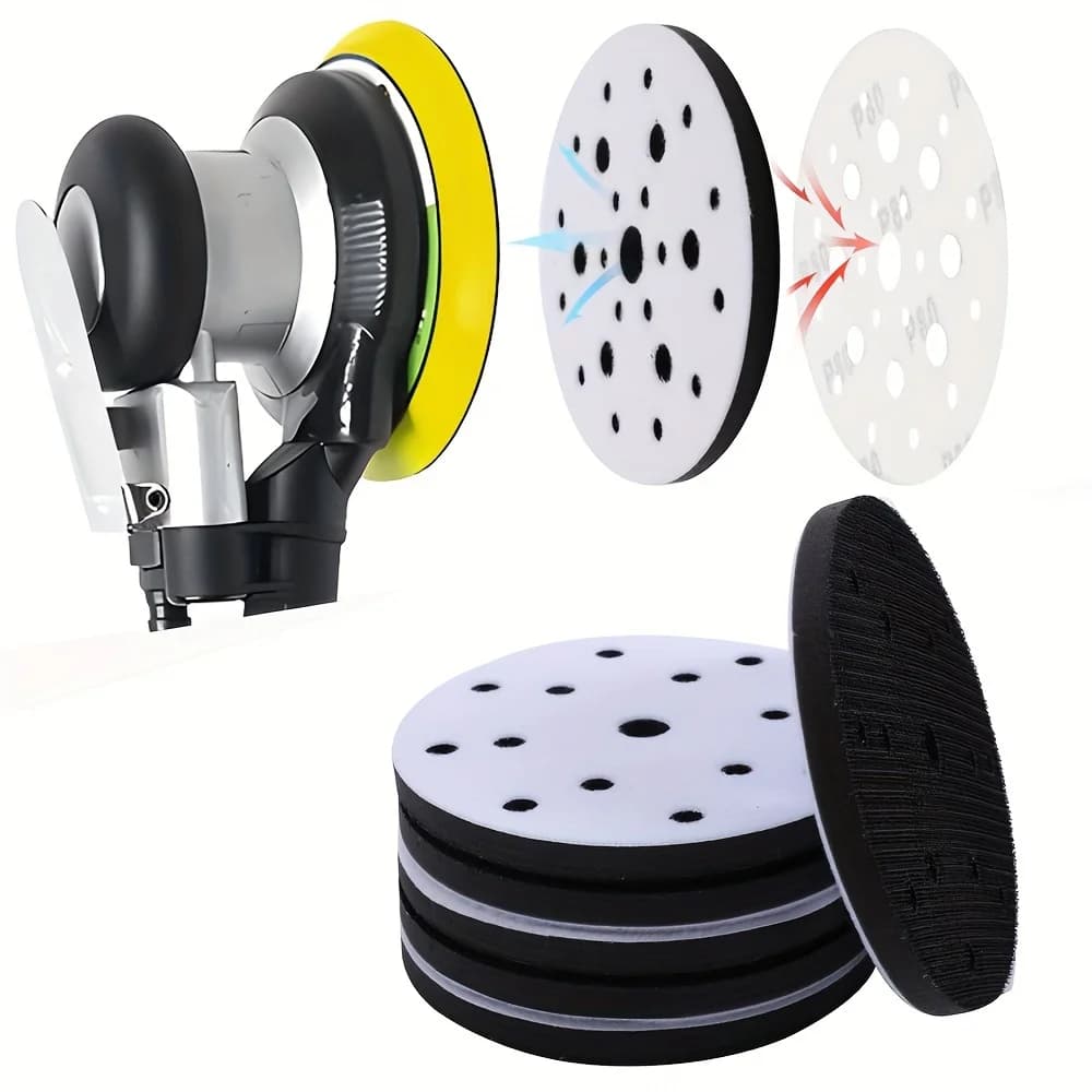 6-Inch Hook & Loop Sanding Disc | 15-Hole Soft Interface Pad for Polishers - Thumbnail 5